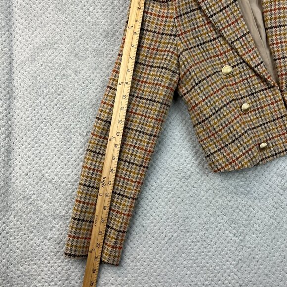 Elie Tahari Womens Tweed Jacket Blazer Autumn Glen Check Prince of Wales Size 6 - Picture 12 of 16